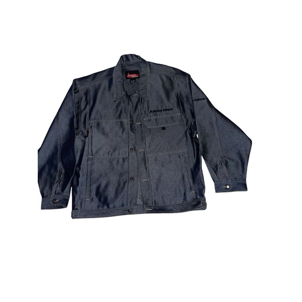 JOHNNY BLAZE Denim Jean Jacket L Men's Heavy Thick Jean Vintage Blue Method Man - Picture 2 of 11